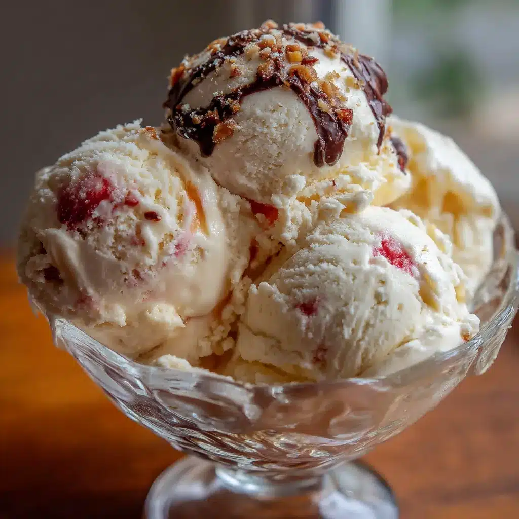 Helado de vainilla casero cremoso servido en un bol