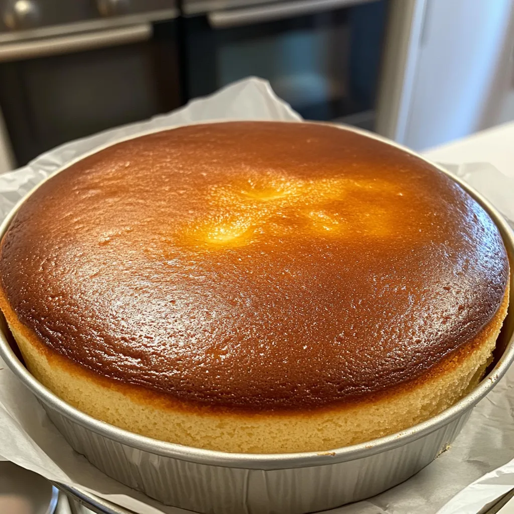 Pastel casero esponjoso sobre una bandeja con rodajas de limón al fondo