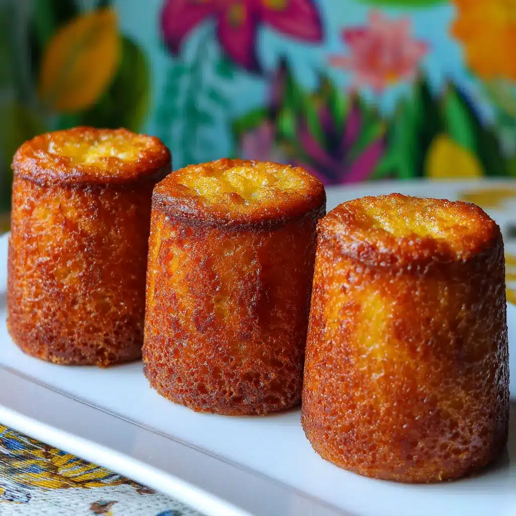 Pastel de naranja esponjoso recién horneado sobre una mesa de madera
