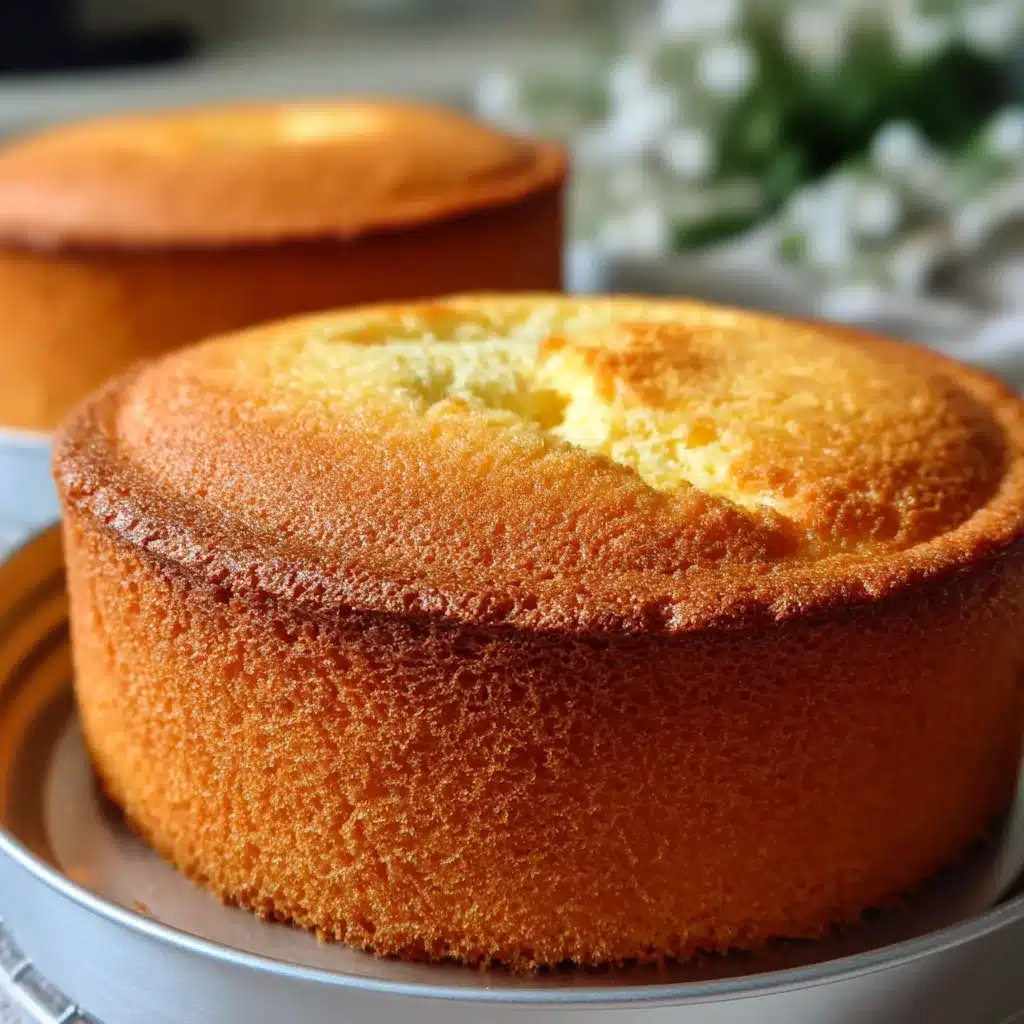 Pastel esponjoso recién horneado y enfriando sobre una rejilla