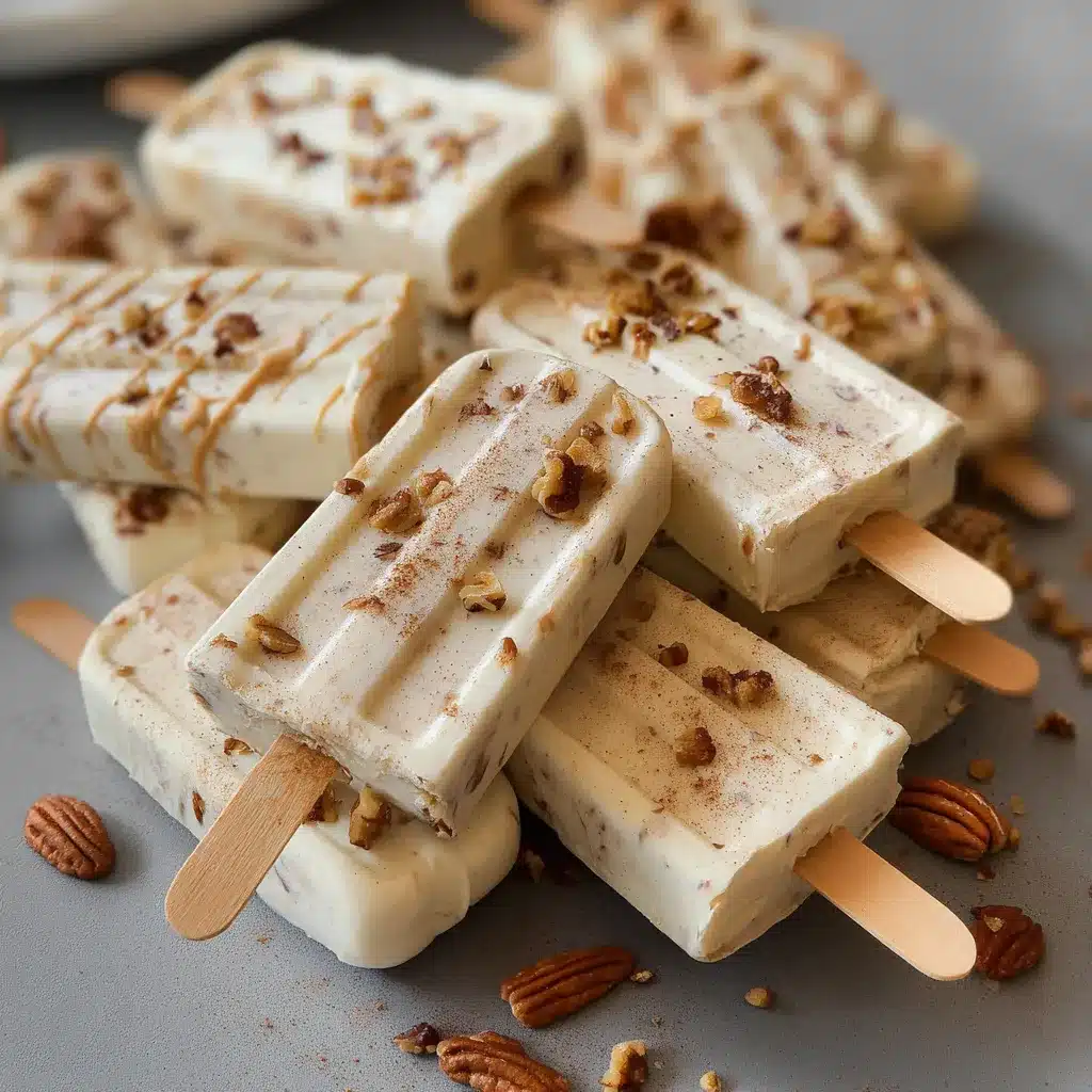 Paletas Heladas de Nuez caseras decoradas con nueces enteras