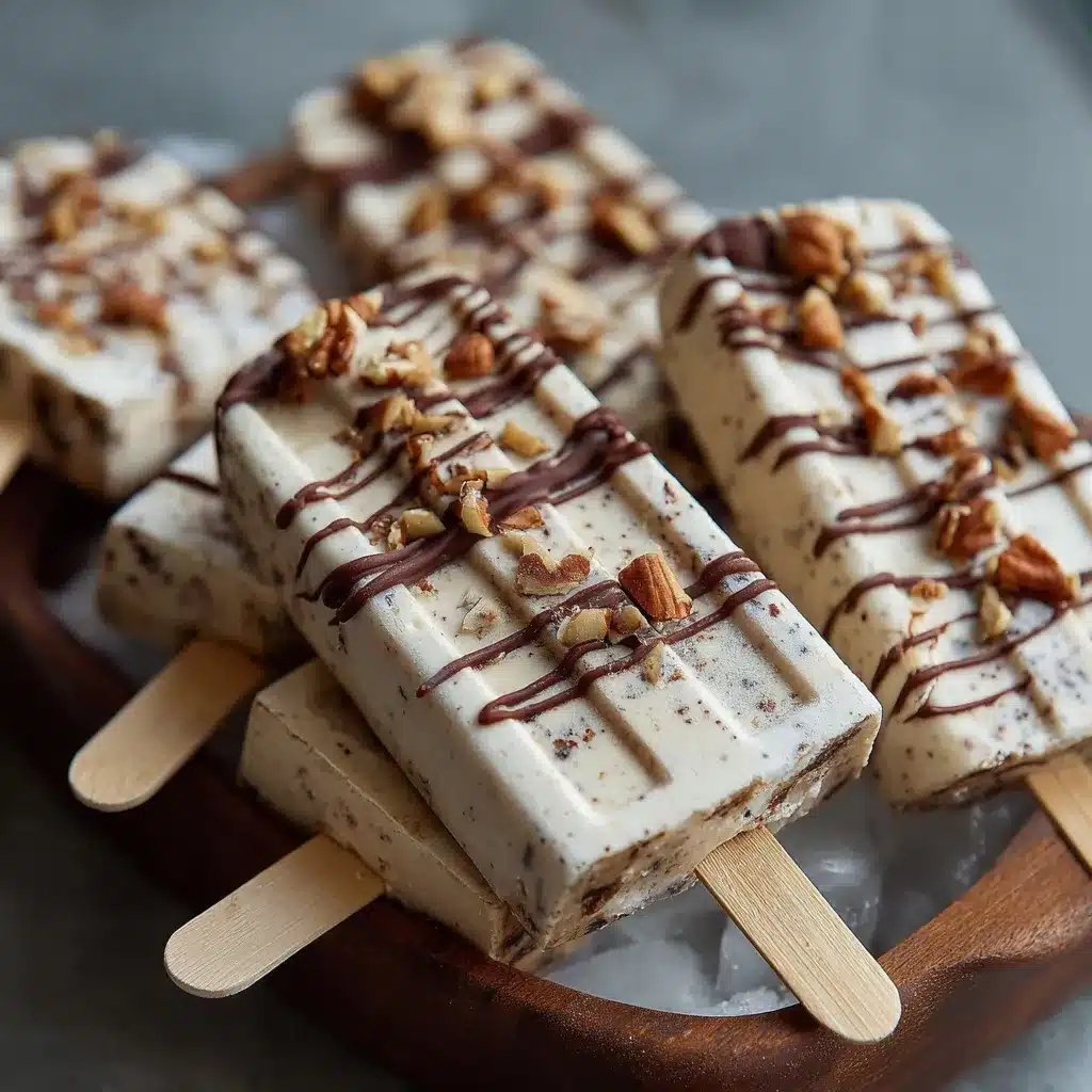 Paletas Heladas de Nuez caseras decoradas con nueces enteras