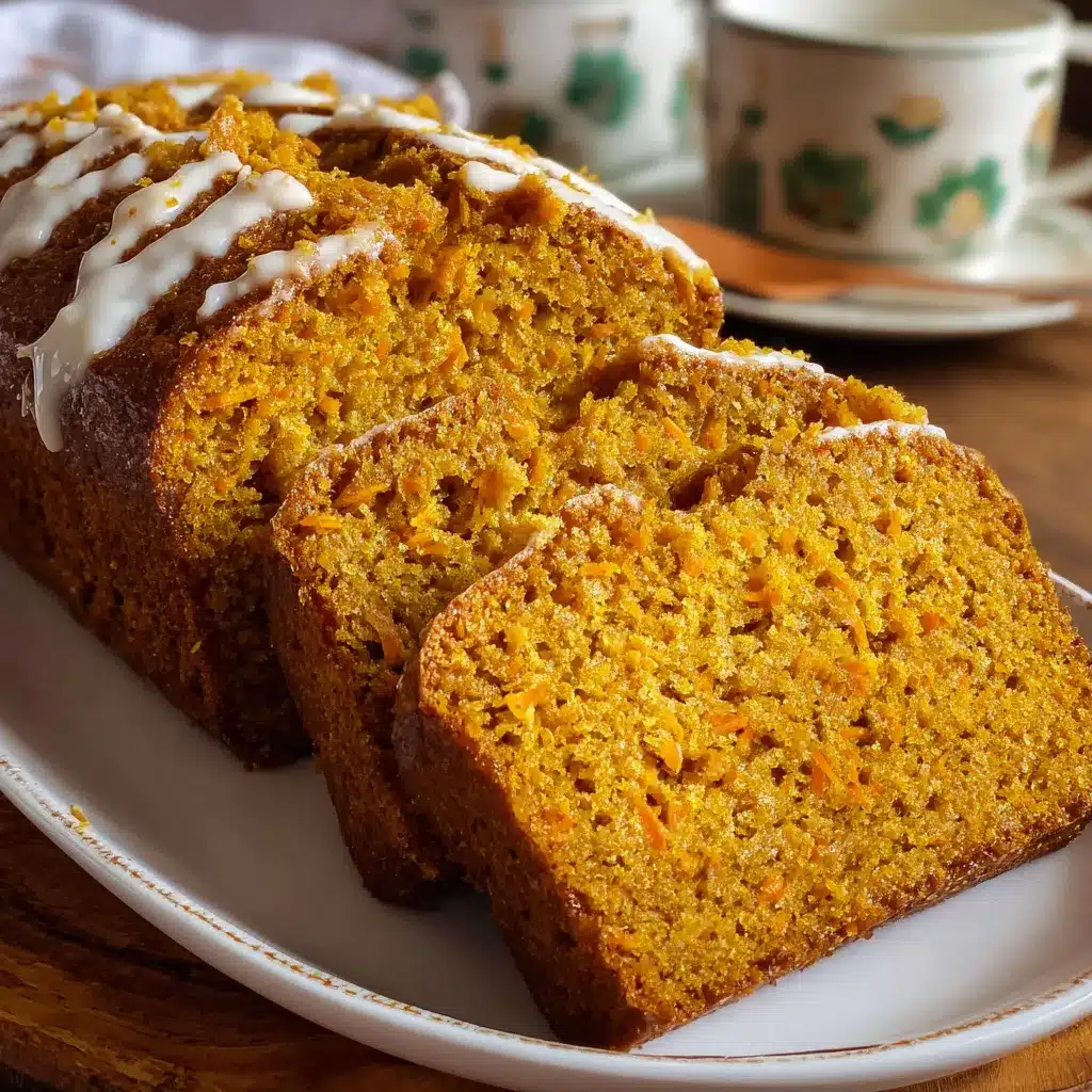 Panqué saludable de zanahoria recién horneado y decorado con yogurt y nueces