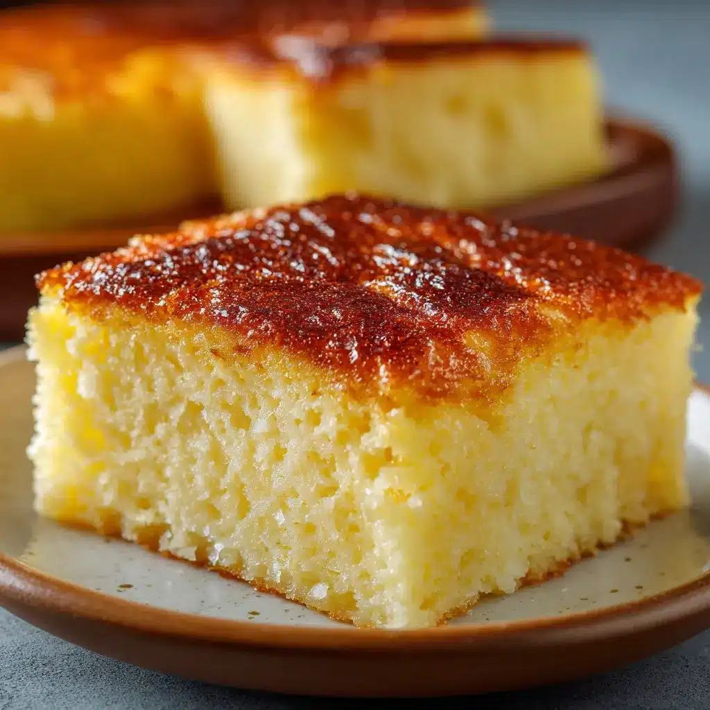 Pastel cremoso casero con textura suave en un plato blanco
