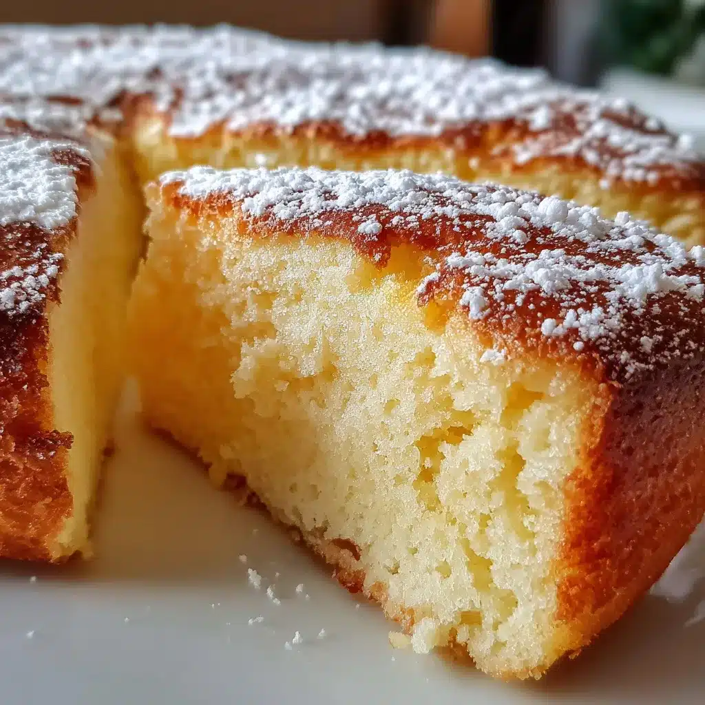 Pastel en 5 Minutos recién horneado en molde redondo, con textura esponjosa y dorada.