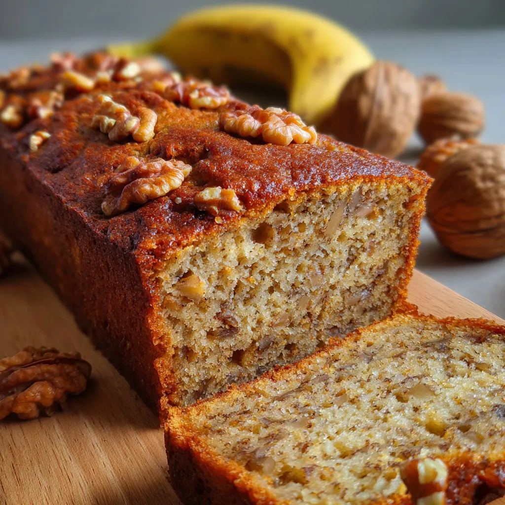 Pastel saludable de avena y nueces recién horneado en un molde rectangular