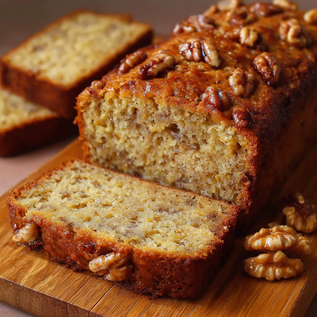 Pastel saludable de avena y nueces recién horneado en un molde rectangular