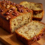 Pastel saludable de avena y nueces recién horneado en un molde rectangular
