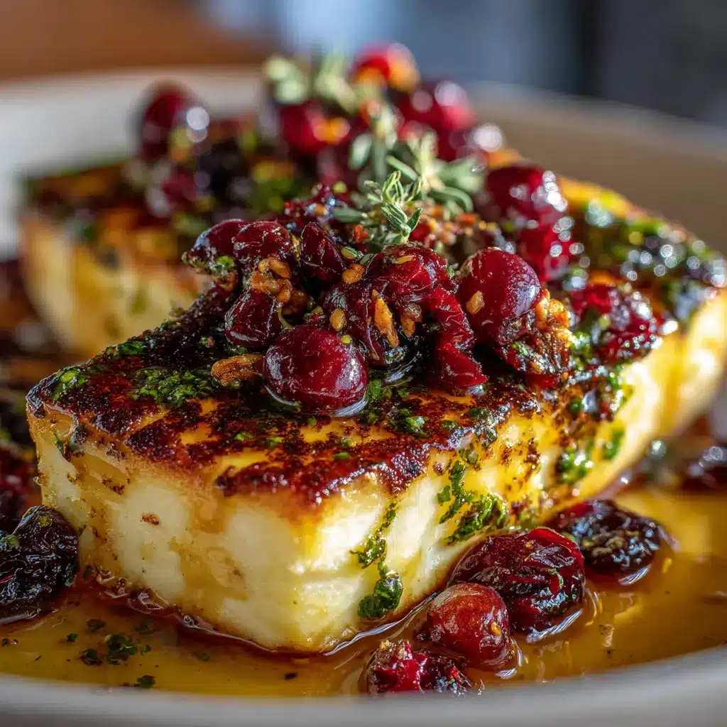 Queso panela a la parrilla servido con miel, salsa macha, arándanos secos y pepitas tostadas.