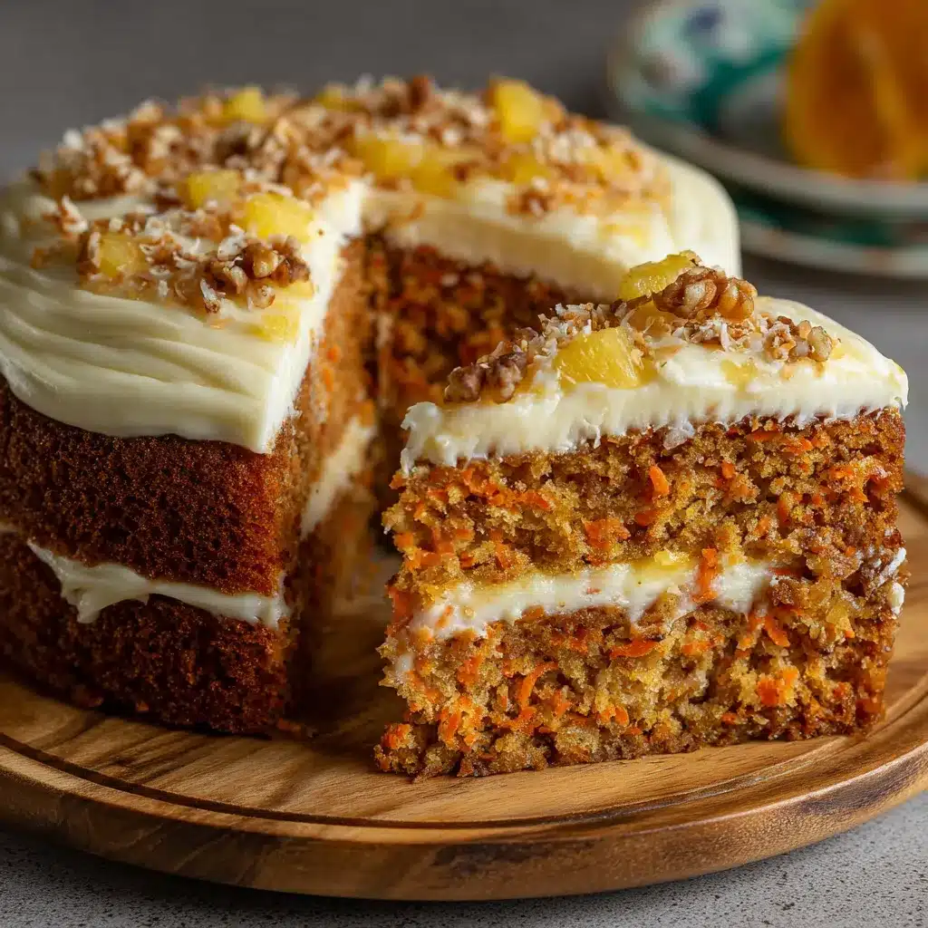 Tarta de zanahoria y piña casera con glaseado de queso crema esponjoso