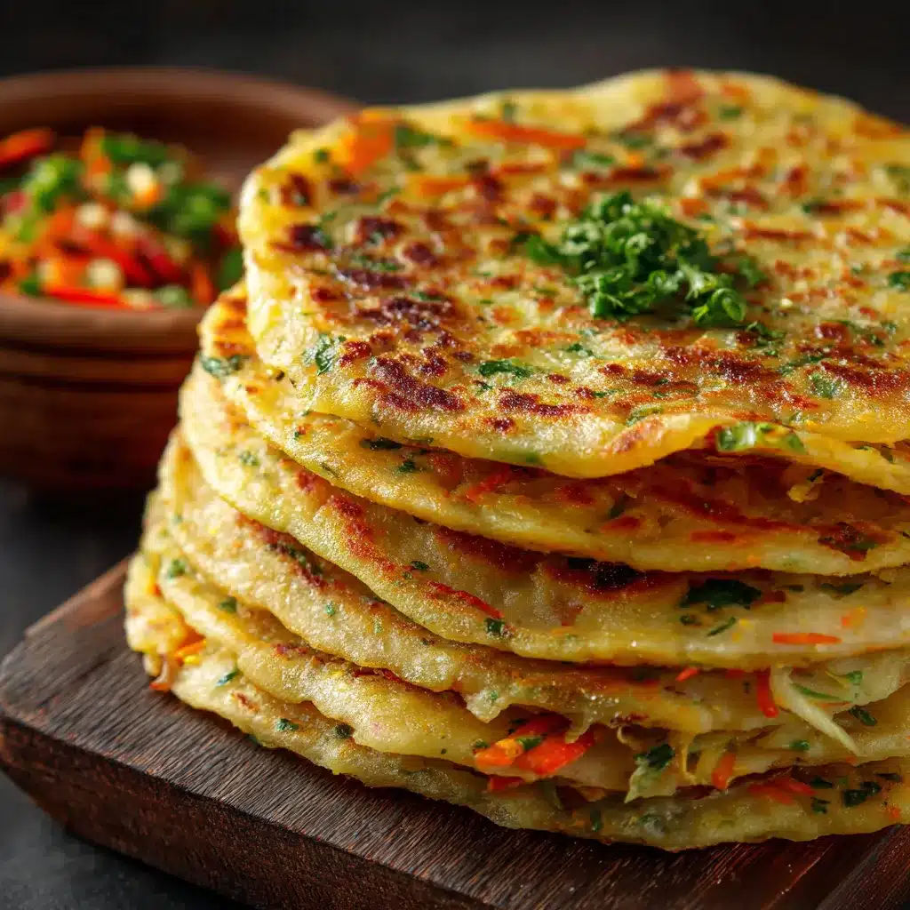 Tortillas saludables de repollo y vegetales doradas y crujientes en sartén