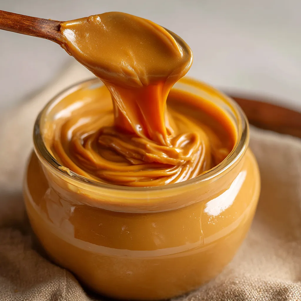 Crema pastelera de dulce de leche casera en un bol de cerámica