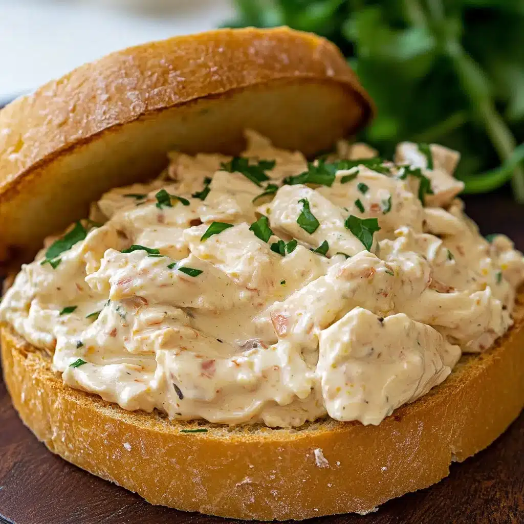 Crema de pollo para sándwich en bol lista para untar