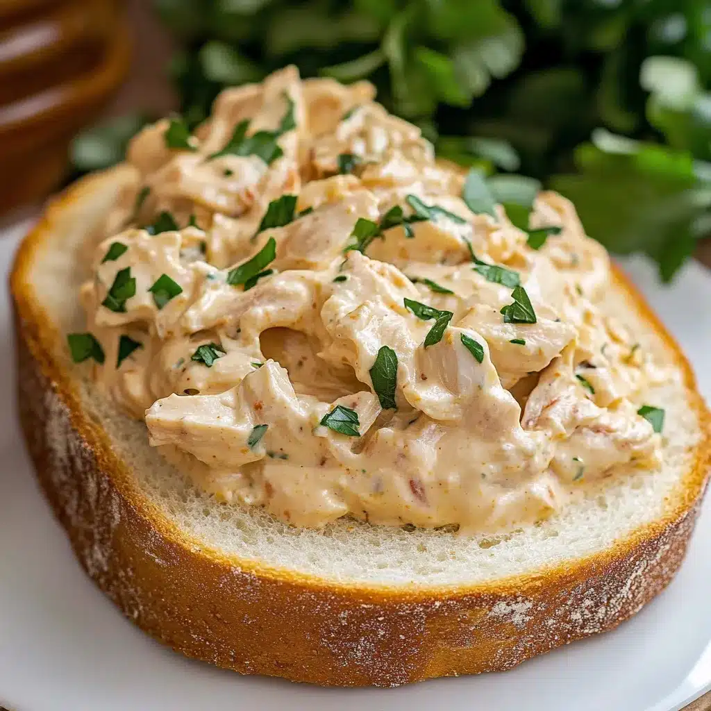 Crema de pollo para sándwich en bol lista para untar