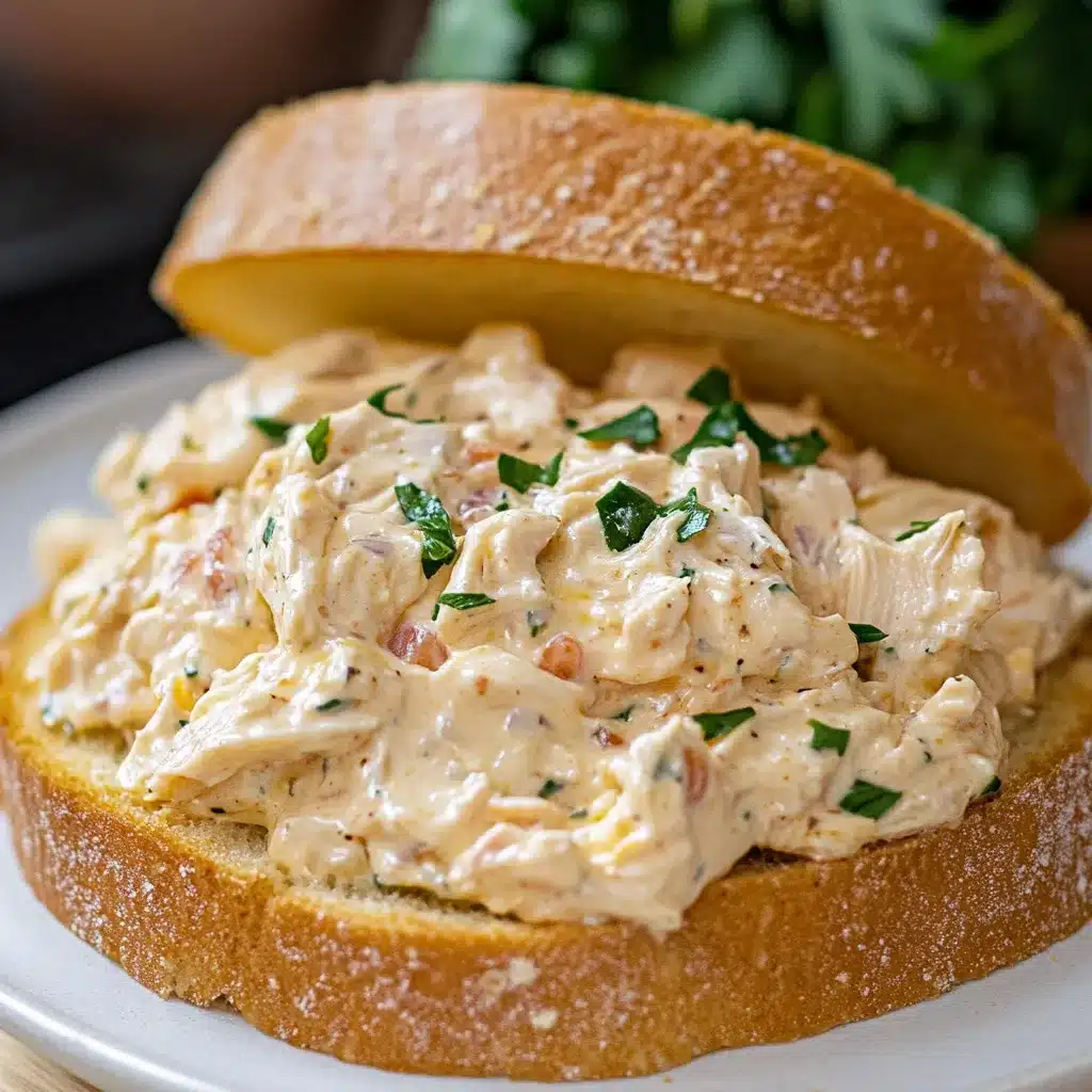 Crema de pollo para sándwich en bol lista para untar