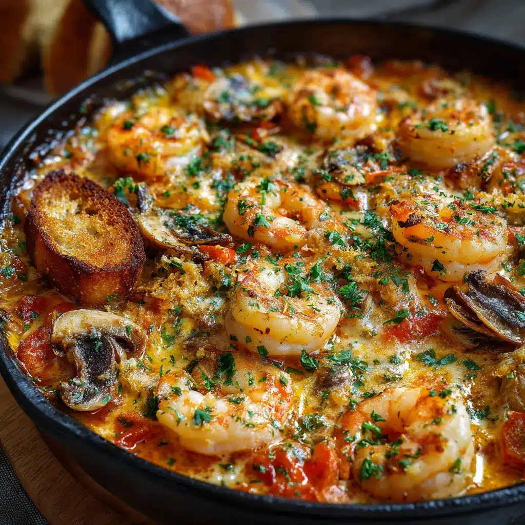 Cazuela de mariscos tradicional servida caliente con almejas, mejillones y rodajas de limón en cazuela de barro.