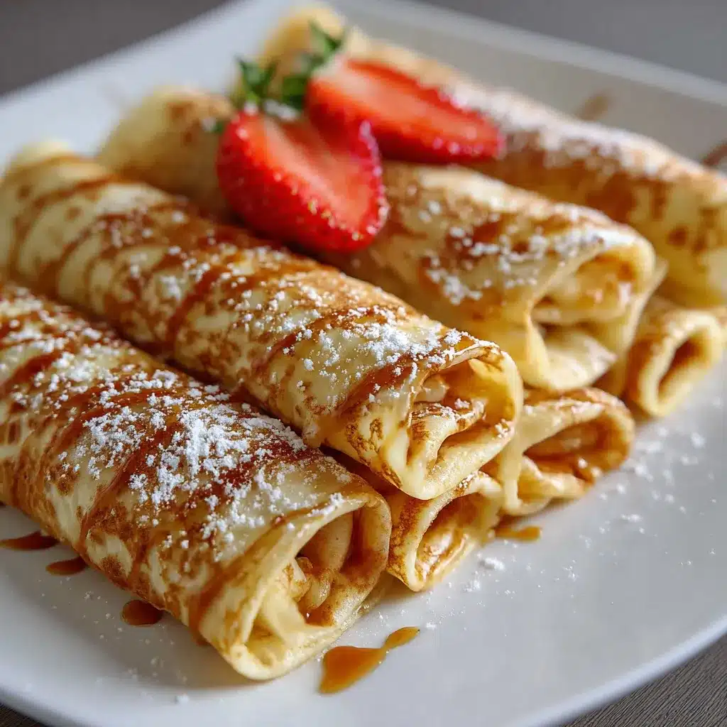 Crepe casero dorado sobre plato blanco con frutas y miel