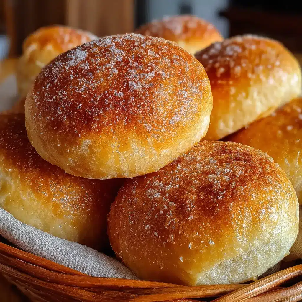 Panecillos esponjosos recién horneados en bandeja