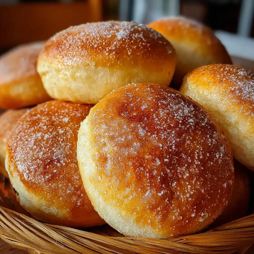 Panecillos esponjosos recién horneados en bandeja
