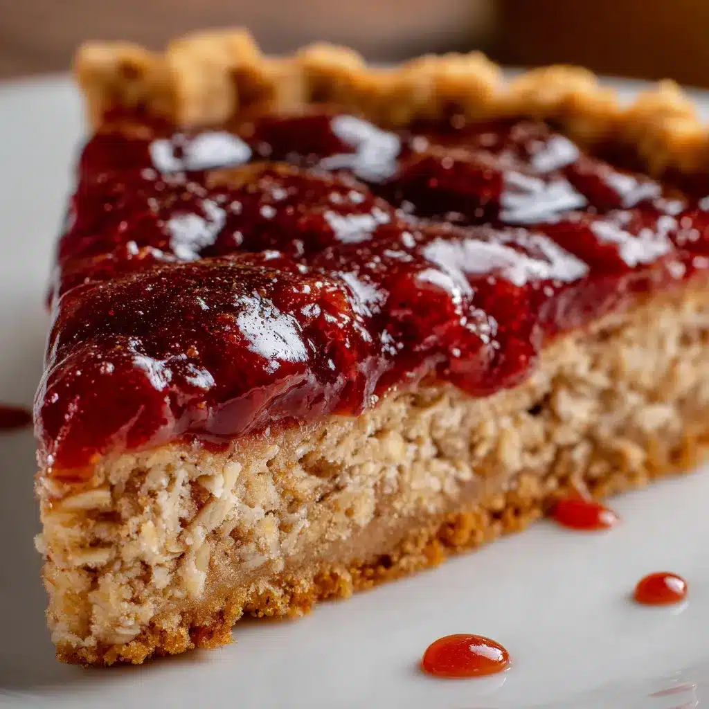 Tarta de pasta frola integral con avena y mermelada casera en molde redondo
