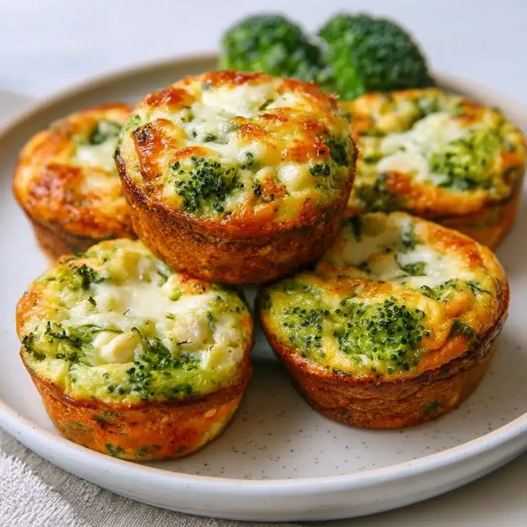 Panquecitos de zanahoria y brócoli con centro de queso fundido recién horneados en molde
