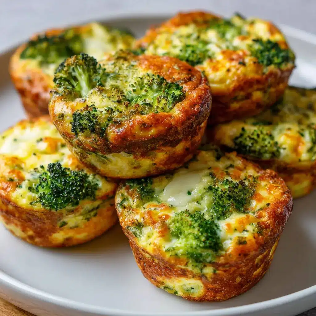 Panquecitos de zanahoria y brócoli con centro de queso fundido recién horneados en molde