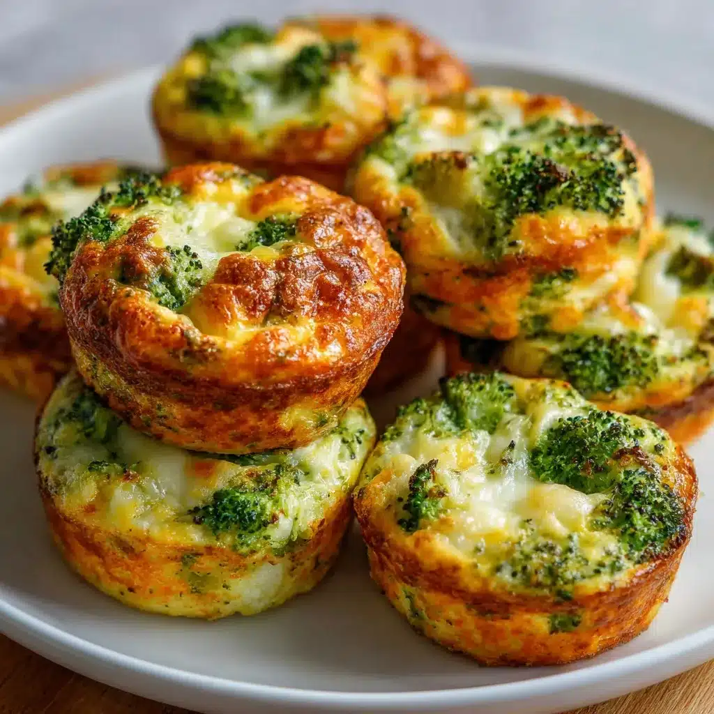 Panquecitos de zanahoria y brócoli con centro de queso fundido recién horneados en molde