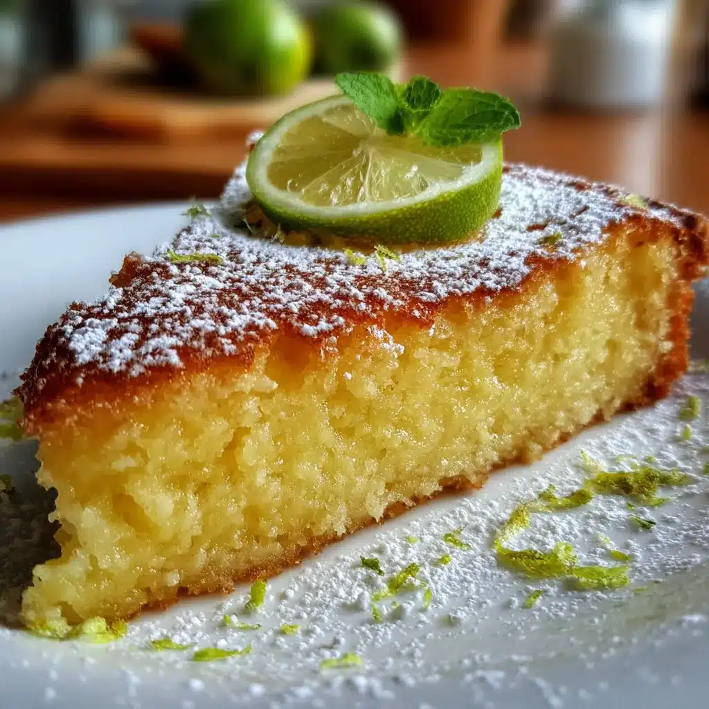 Tarta húmeda de limón recién horneada con glaseado de limón brillante sobre una rejilla
