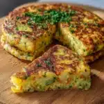 Tortilla de verduras nutritiva recién cocinada en sartén con espinaca, zanahoria y repollo
