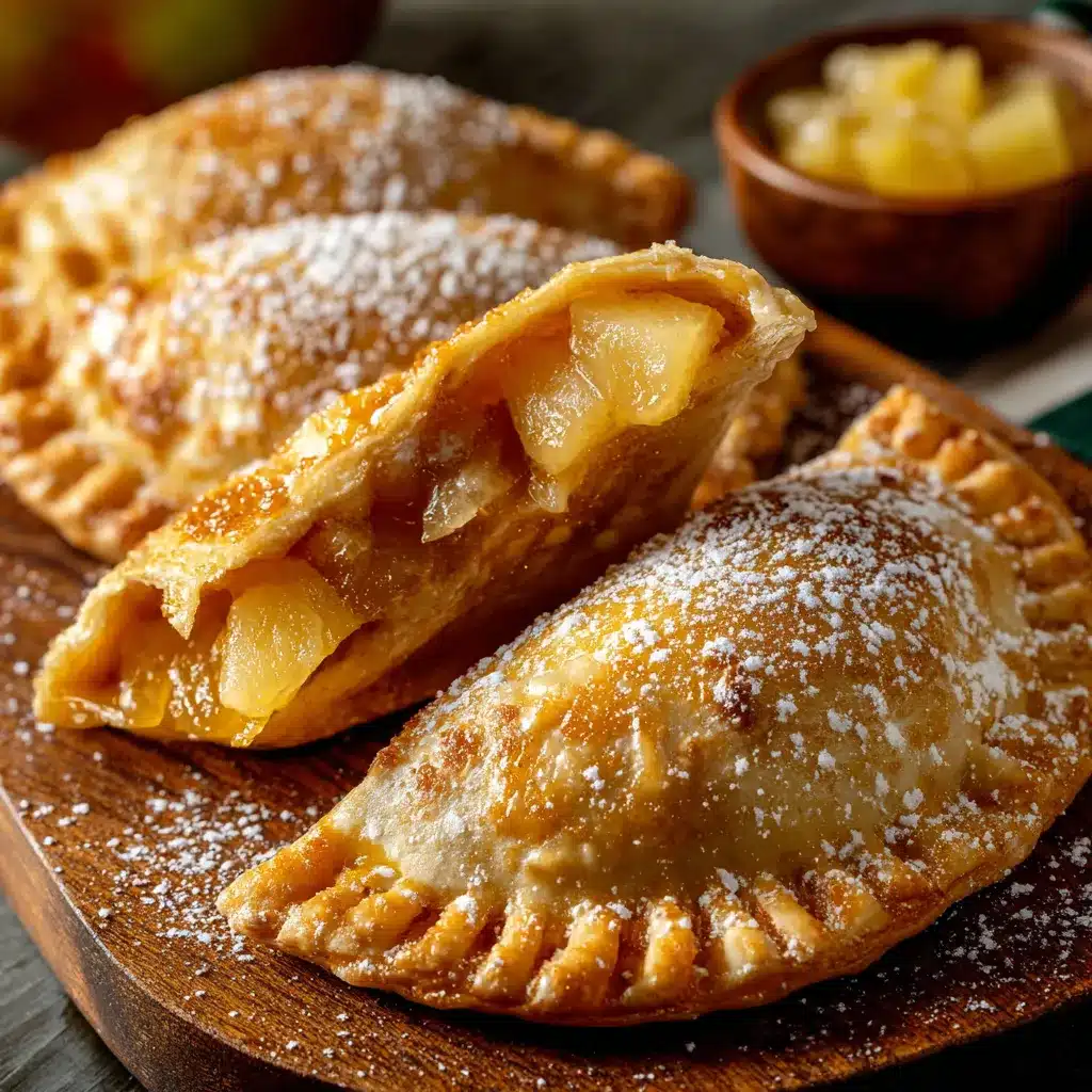 Empanaditas de piña caseras recién horneadas sobre una bandeja
