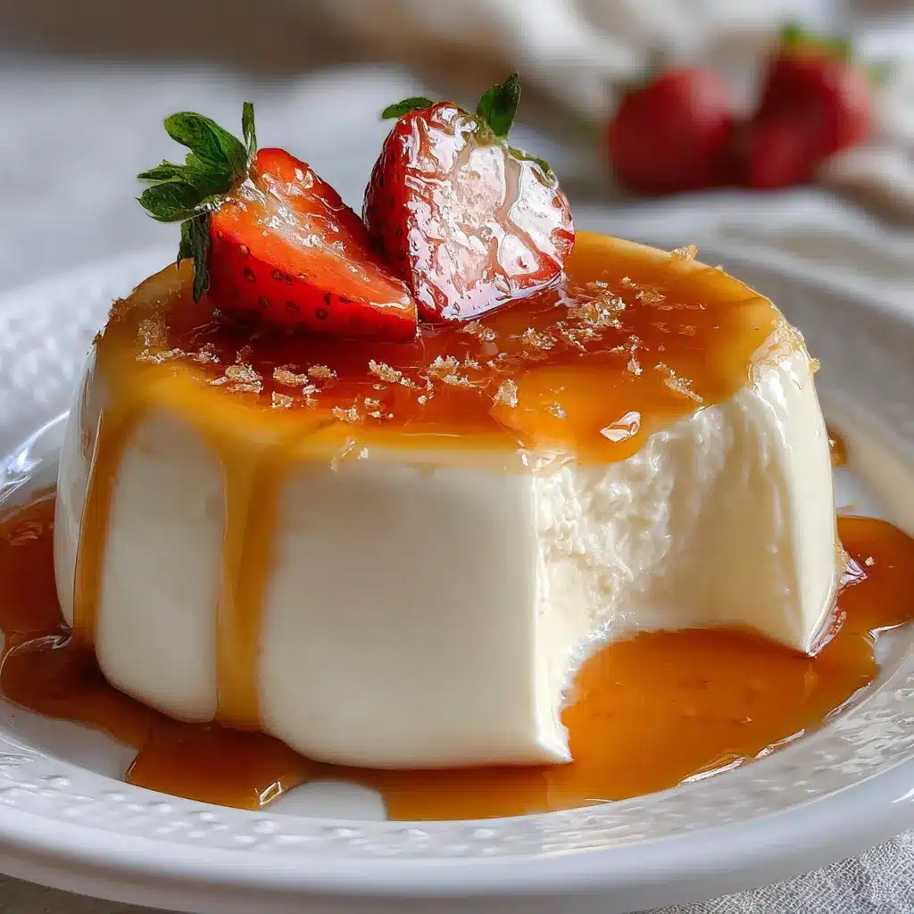 Gelatina de queso crema servida en un molde decorativo con textura suave y aspecto cremoso