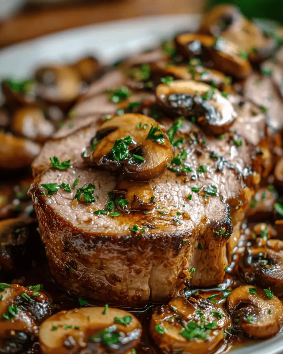 Carne de Res al Ajo con Champiñones