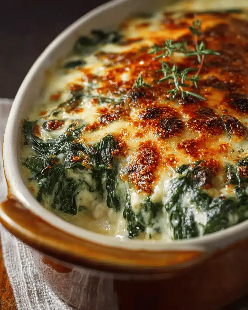 Espinacas Gratinadas a la Crema