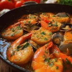 Merluza a la Marinera con Gambas y Almejas