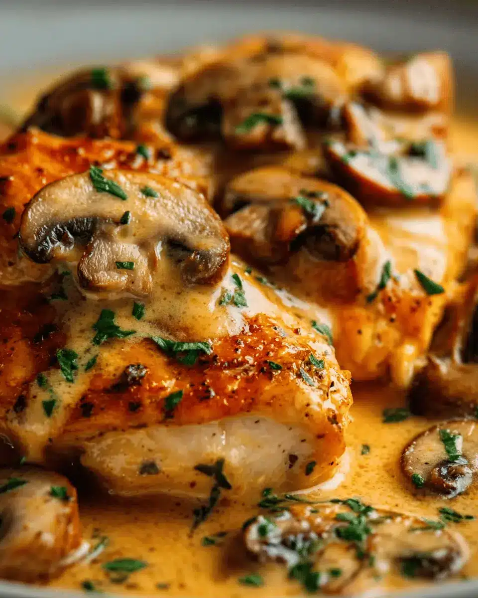 Pollo en Salsa Cremosa de Champiñones
