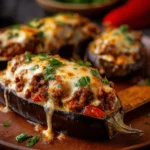 Berenjenas Rellenas de Carne y Queso de Cabra
