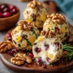 Mini Bolas de Queso, Piña y Arándanos con Nueces