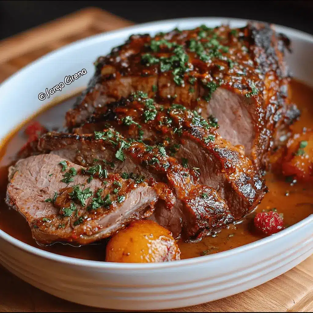 Roast Beef Glaseado con Duraznos