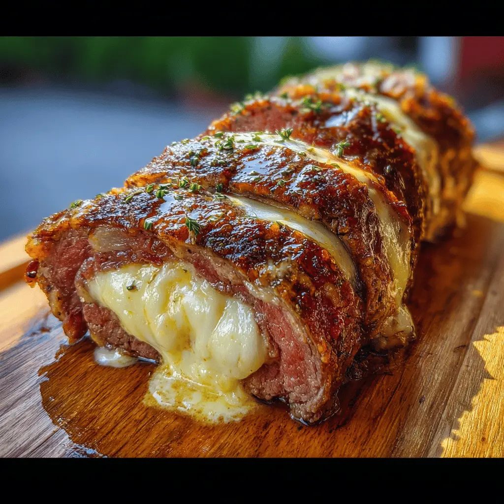 Carne de res rellena de queso
