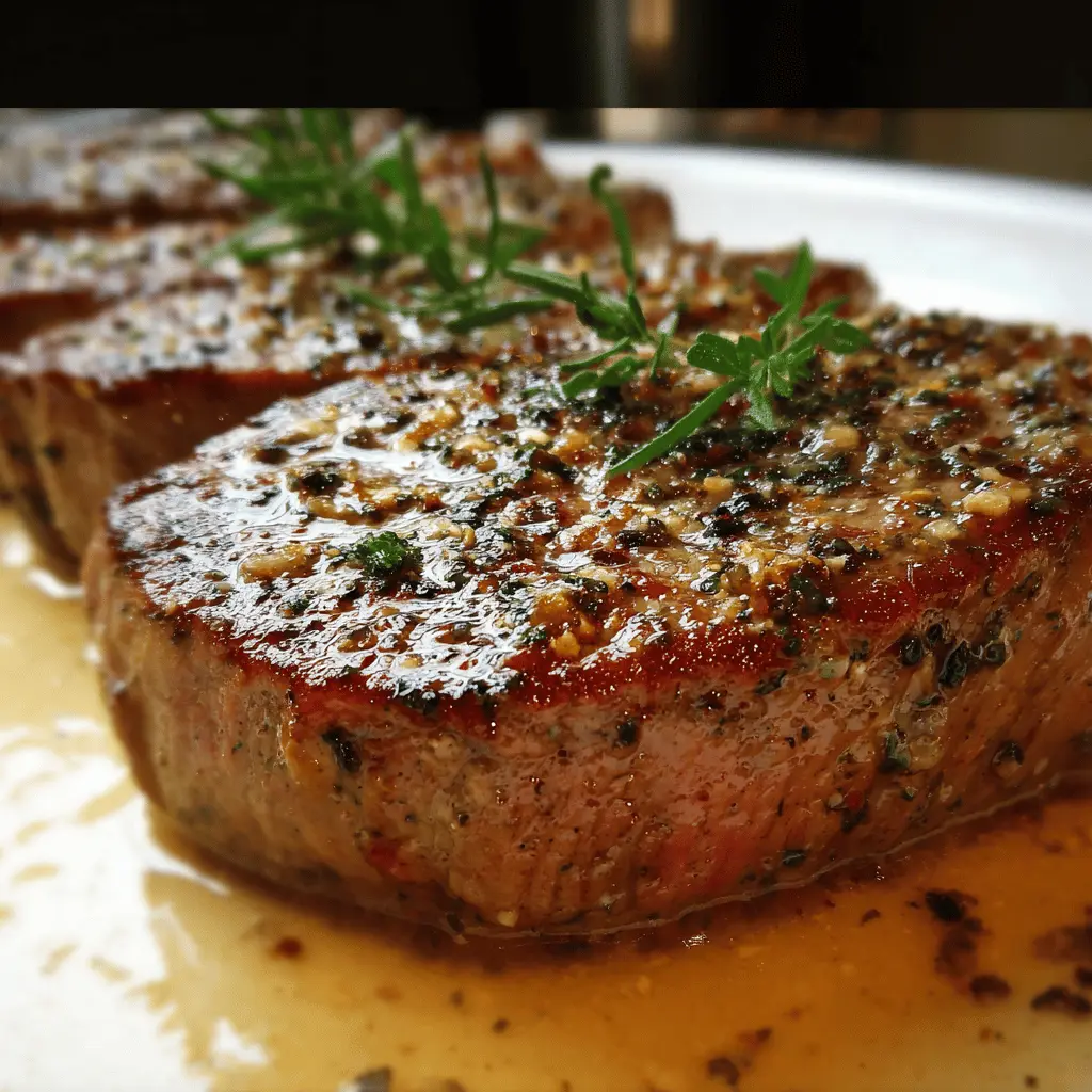 Filete de res sazonado con pimienta