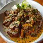 Carne de Res en Salsa de Champiñones