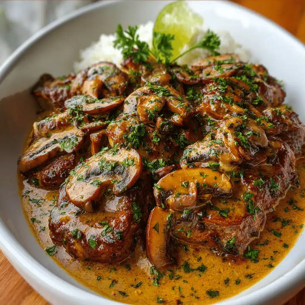 Carne de Res en Salsa de Champiñones