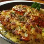 Colas de Langosta Gratinadas con Mantequilla de Ajo