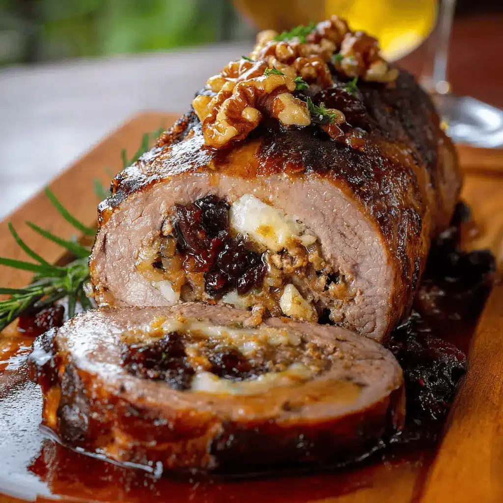 Carne de res rellena de ciruelas pasas y nueces