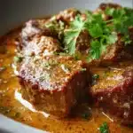 Carne Tierna de Res en Salsa de Mostaza