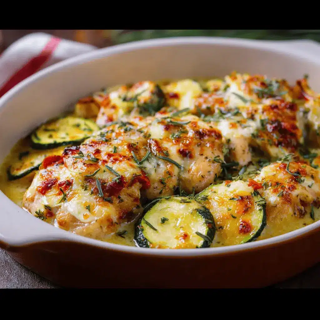 Gratín Cremoso de Calabacitas y Pollo