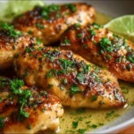 Tiras de Pollo a la Mantequilla y Limón con Perejil