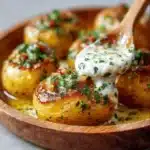 Papas Baby con Salsa Cremosa de Ajo
