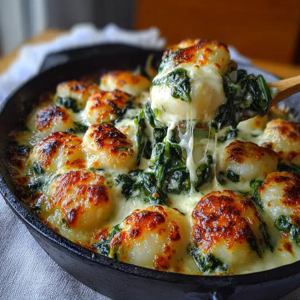 Gnocchis Gratinados con Espinacas y Salsa de Queso