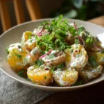 Ensalada cremosa de papas con hierbas frescas